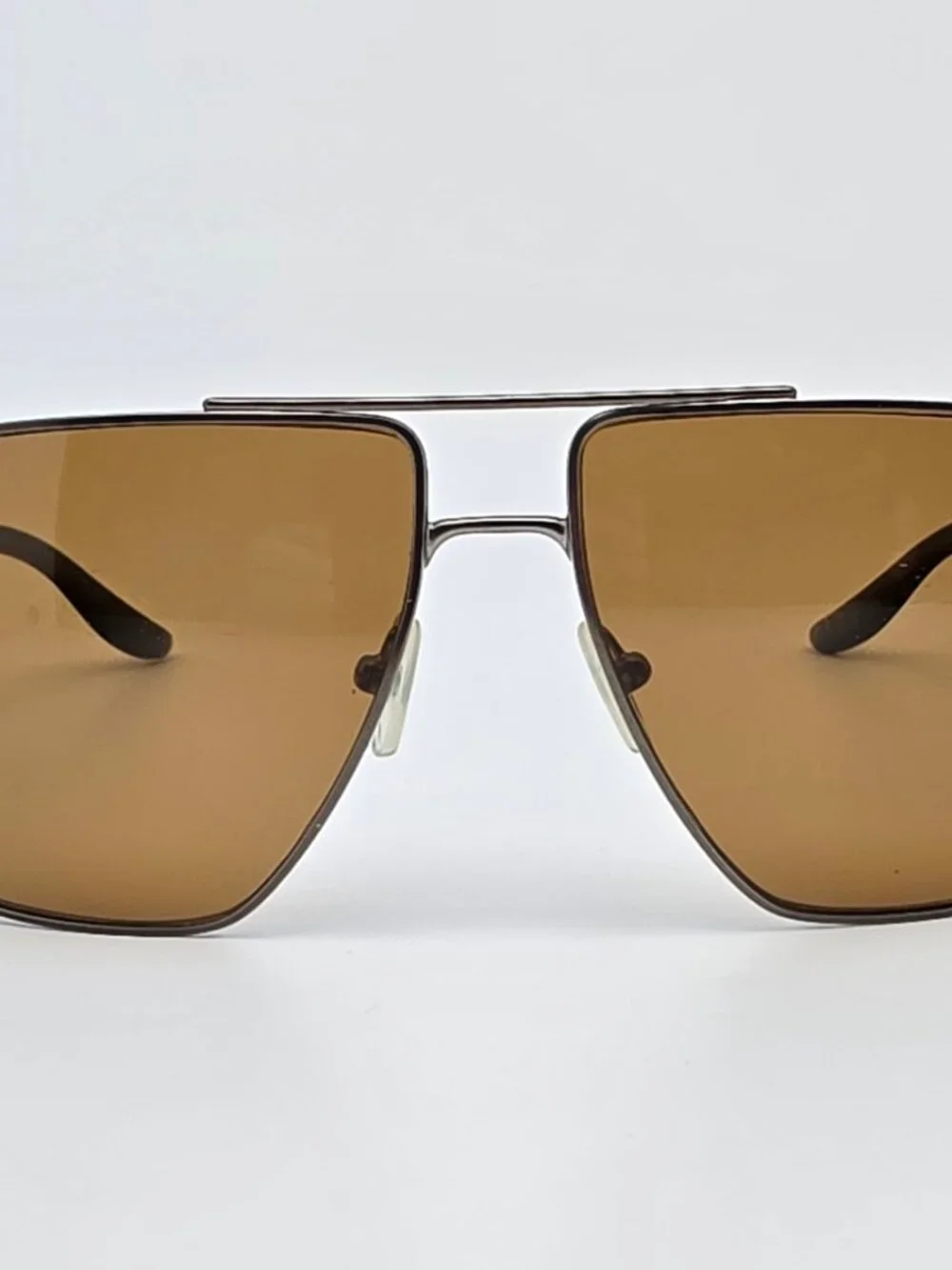 Armani Exchange AX2037S Matte Gunmetal Frame Polarized Brown Aviator Sunglasses